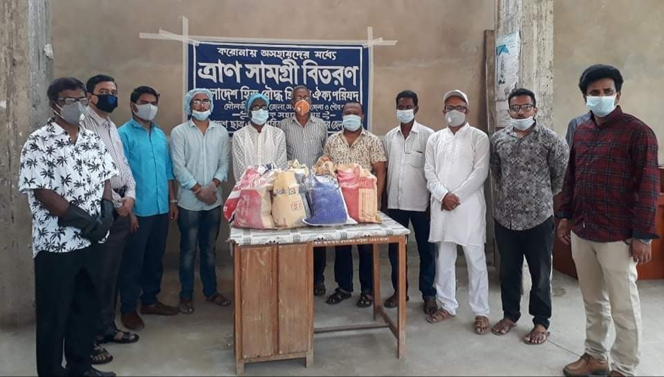 মৌলভীবাজারে বাংলাদেশ হিন্দু বৌদ্ধ খ্রিস্টান ঐক্য পরিষদের ত্রাণ সামগ্রী বিতরণ